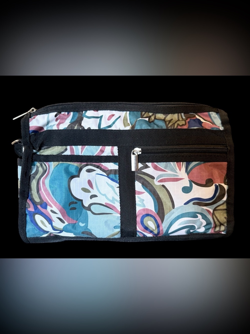 Donna Moore Multicolor Abstract Shoulder Bag Zip Closure Lined Pockets
